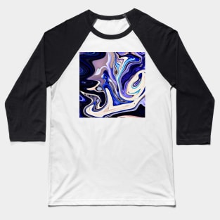 Abstract marble painting Art blue Baseball T-Shirt